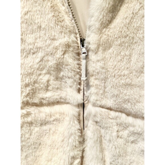 Patagonia Womens XS Hooded Vest Full Zip Ivory White Faux Fur Winter Plush Luxe - Picture 7 of 8